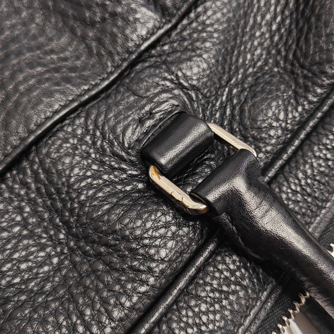 Calfskin Top Handle Bag Black