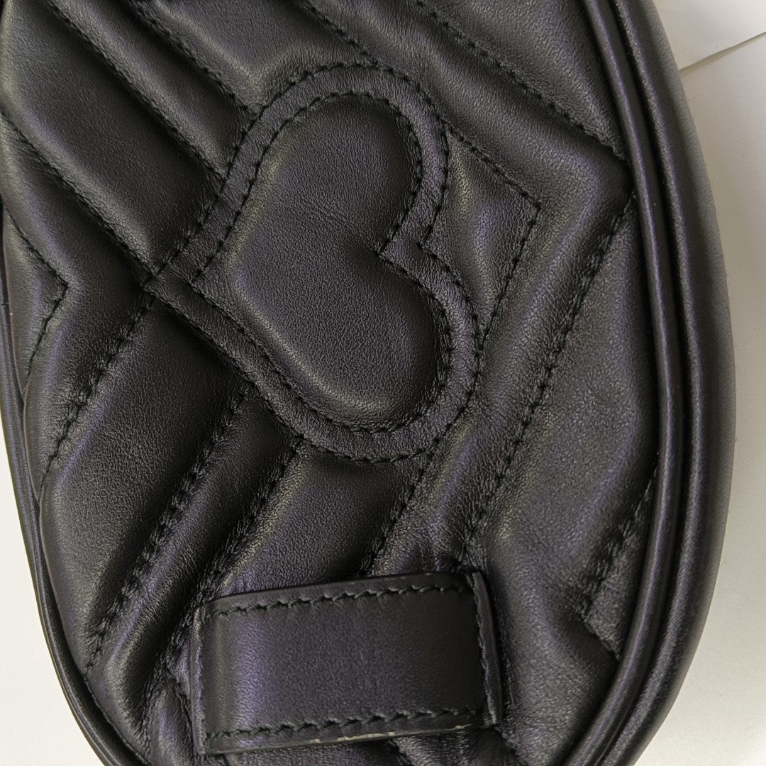 GG Marmont Super Mini Quilted Calfskin Black