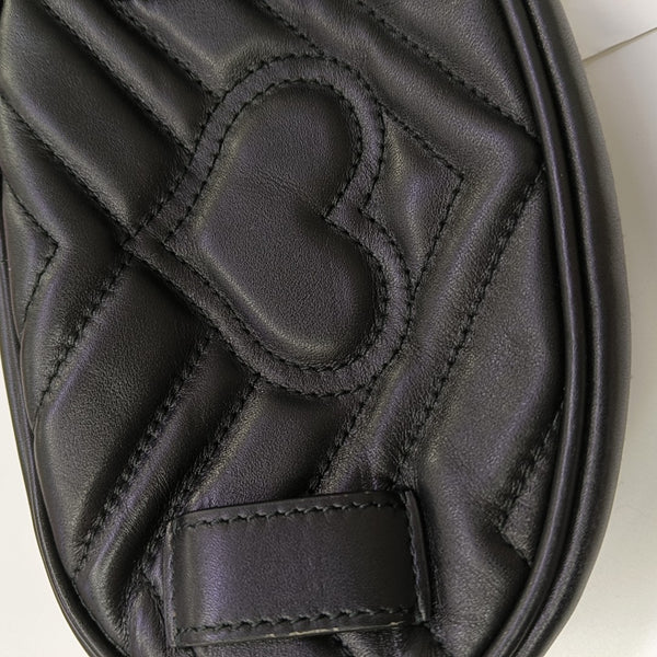 GG Marmont Super Mini Quilted Calfskin Black