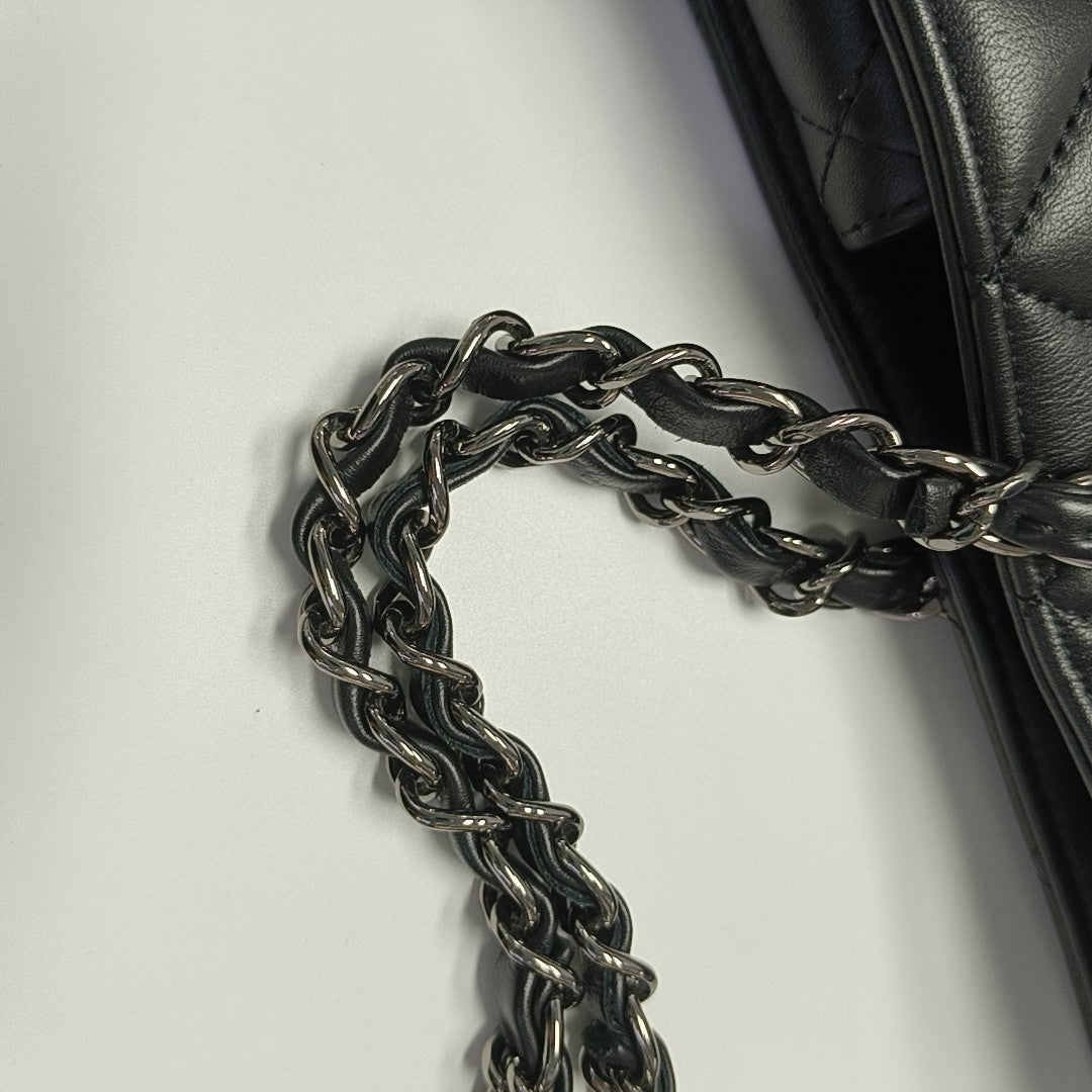 Quilted Calfskin Tote Bag Large Black