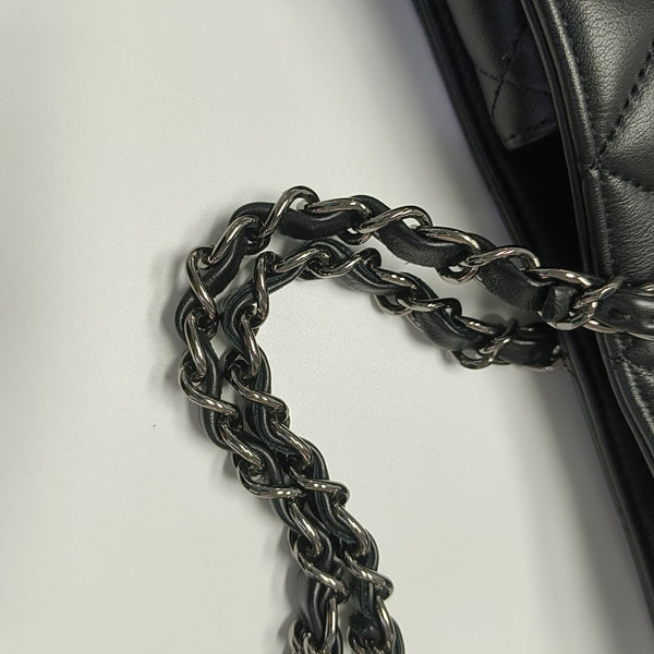 Quilted Calfskin Tote Bag Large Black