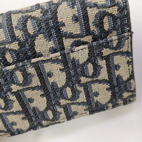 Saddle Mini Oblique Canvas Blue Wallet