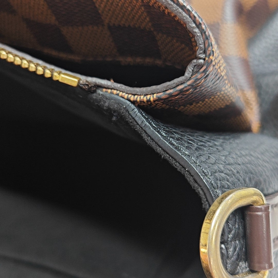 NORMANDY Damier Ebene Coated Canvas Brown