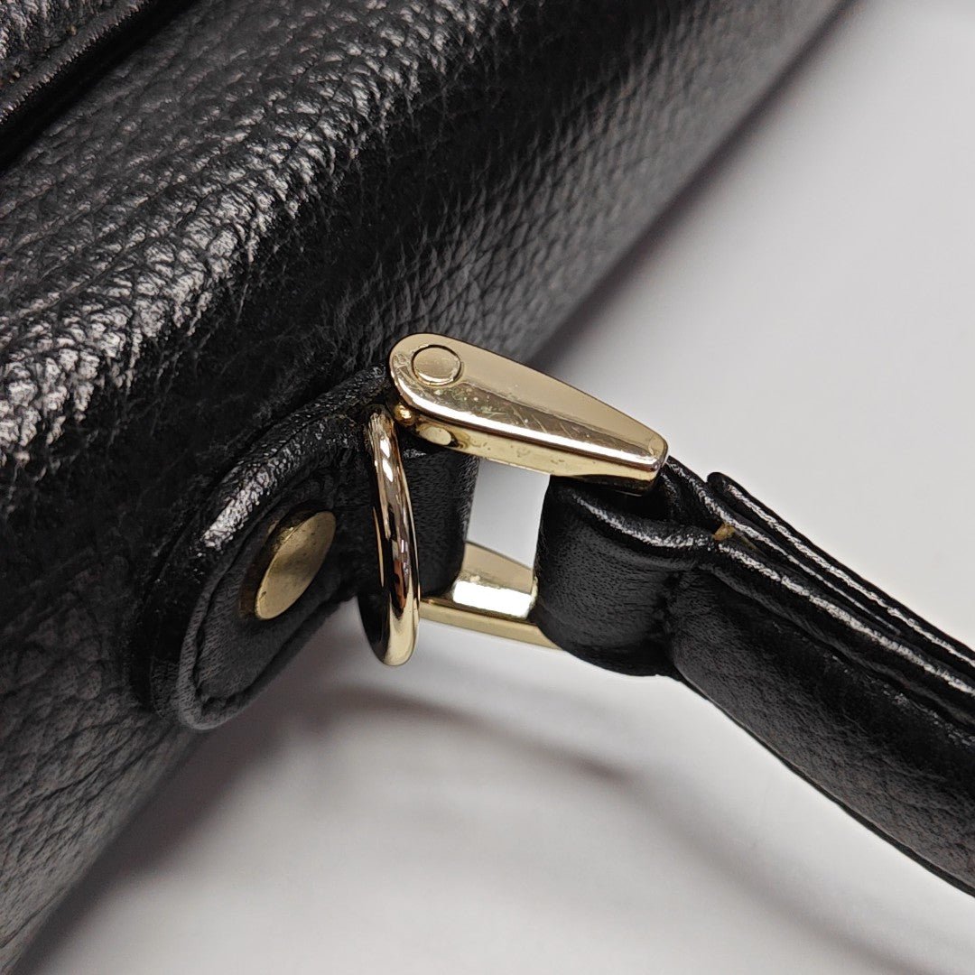 Calfskin Top Handle Bag Black