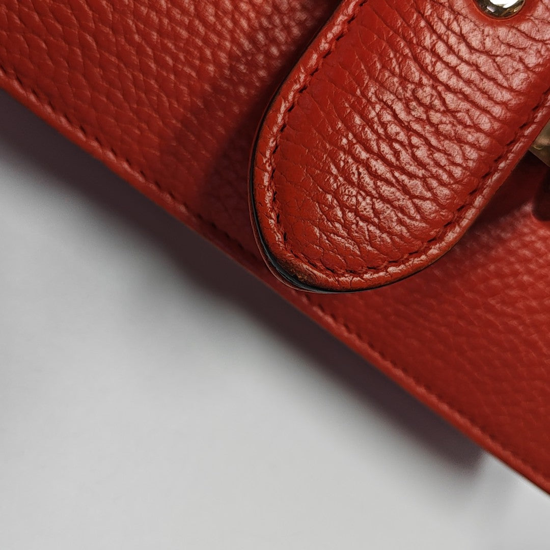 Interlocking G Small Calfskin Orange