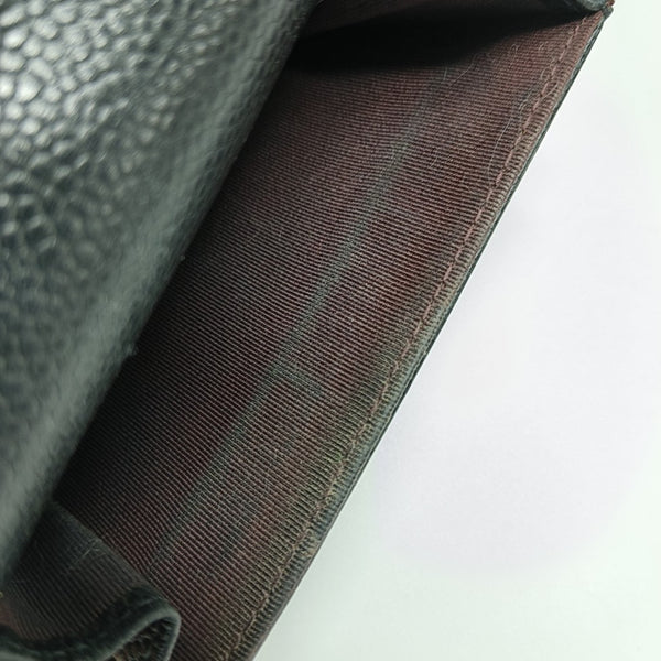 CLASSIC FLAP Quilted Grained Calfskin Black Card Holder