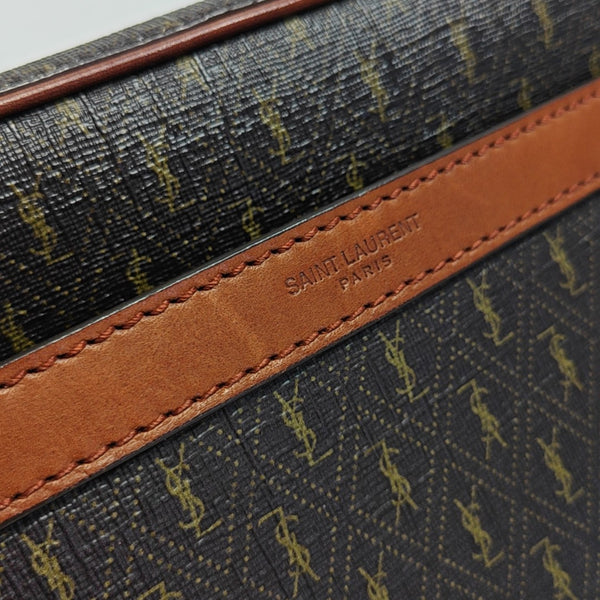 Coated Canvas Shoulder Bag Brown