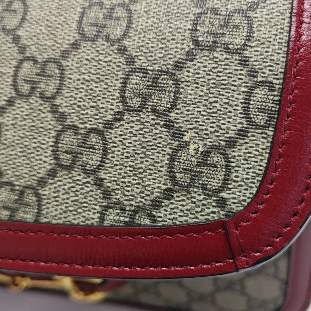 Horsebit 1955 Small Monogram Coated Canvas Beige