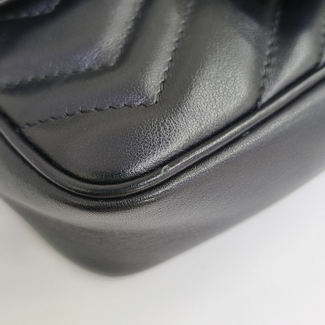 GG Marmont Mini Quilted Calfskin Black
