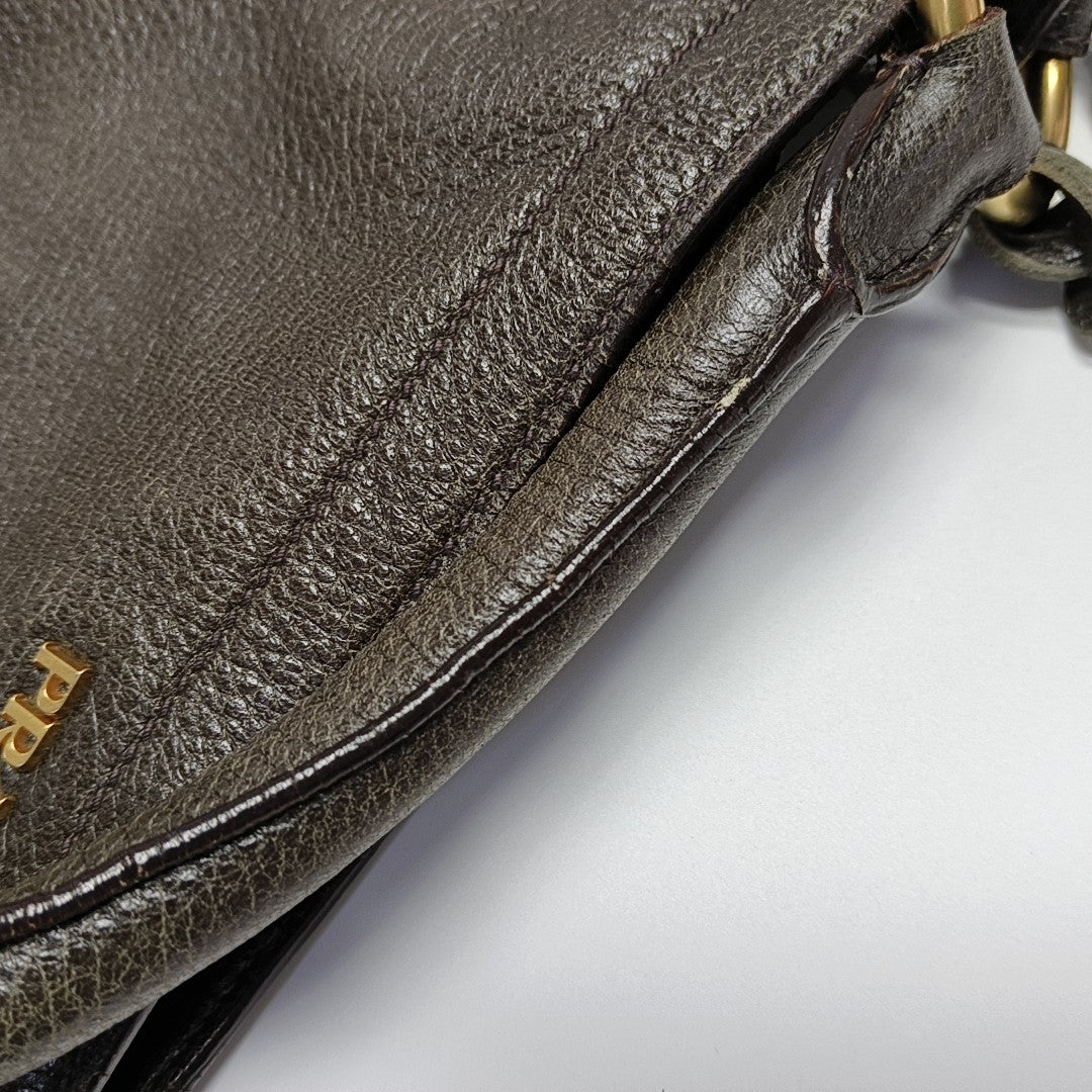Calfskin Top Handle Bag Gray