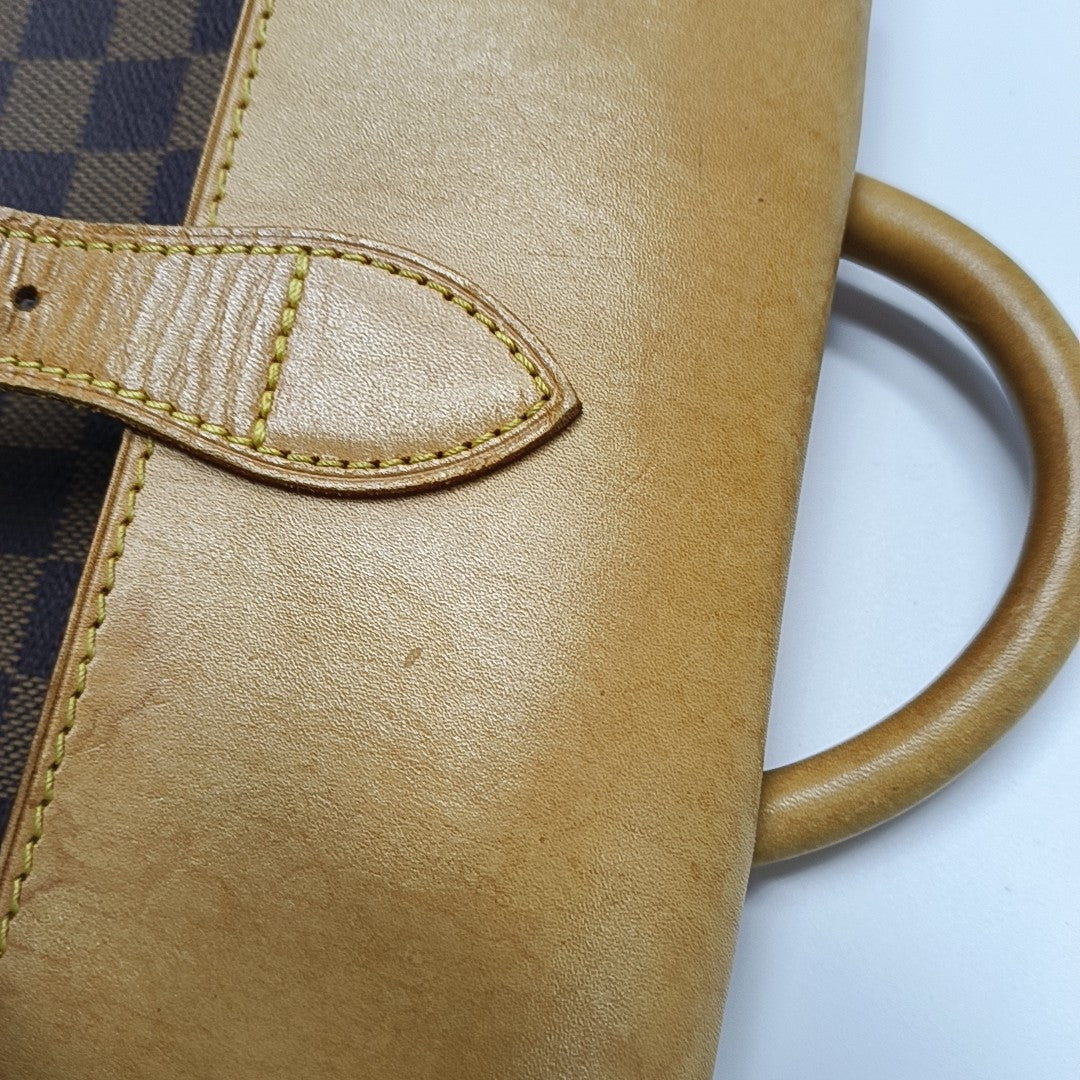 SOHO Damier Ebene Coated Canvas Brown