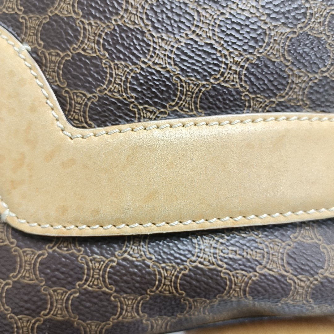 Coated Canvas Shoulder Bag Brown
