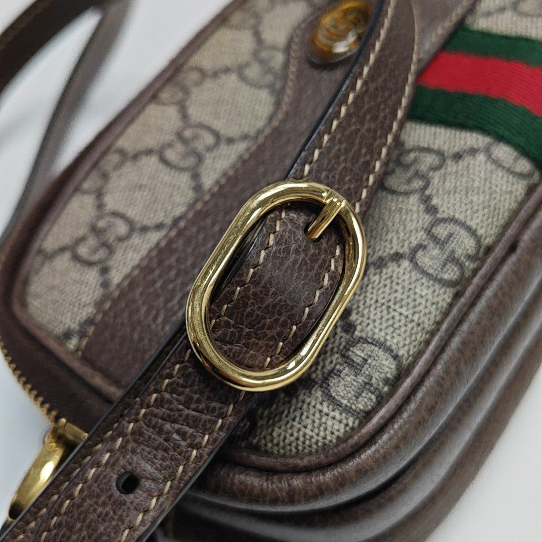 Ophidia Mini Monogram Coated Canvas Beige
