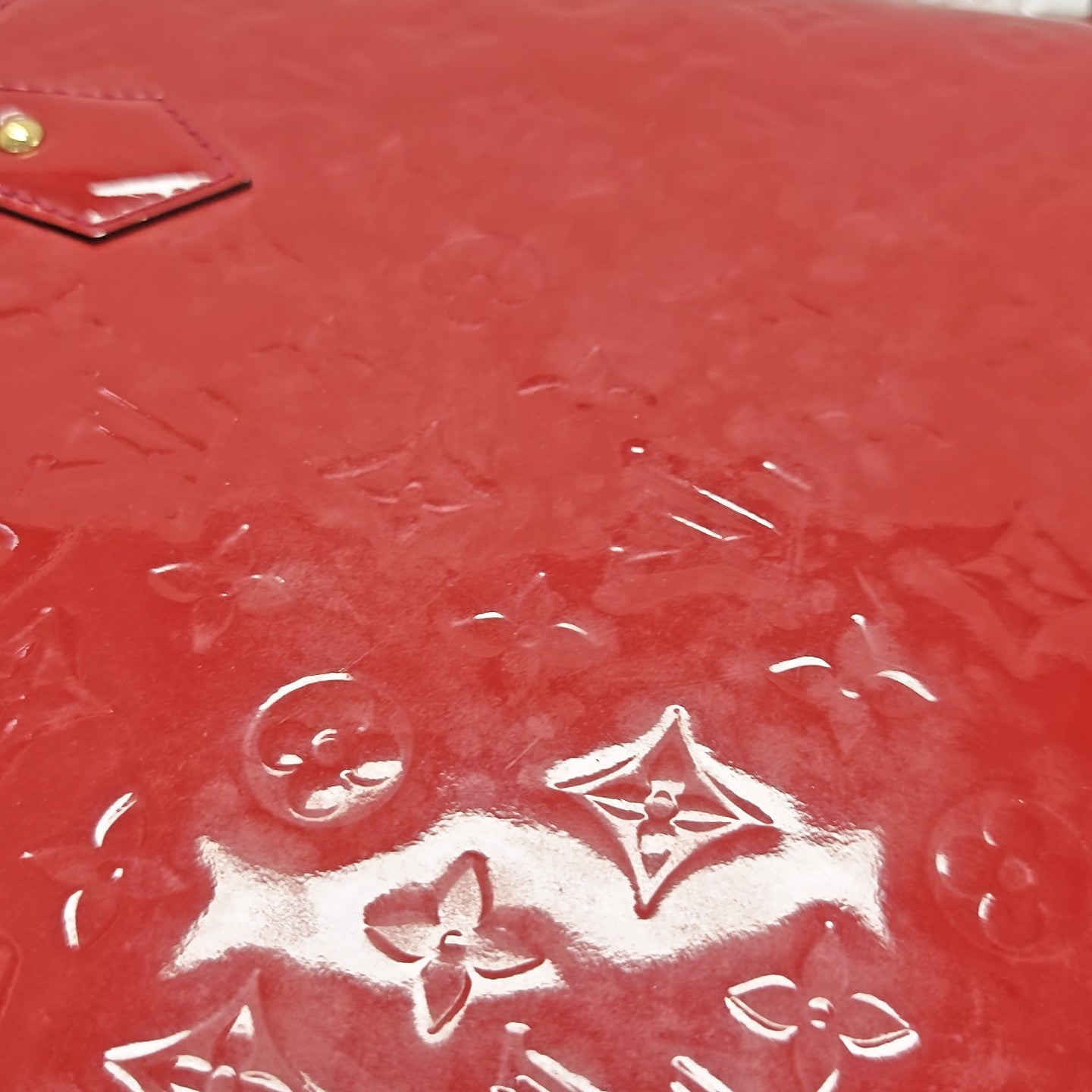 ALMA PM Monogram Patent Leather Red