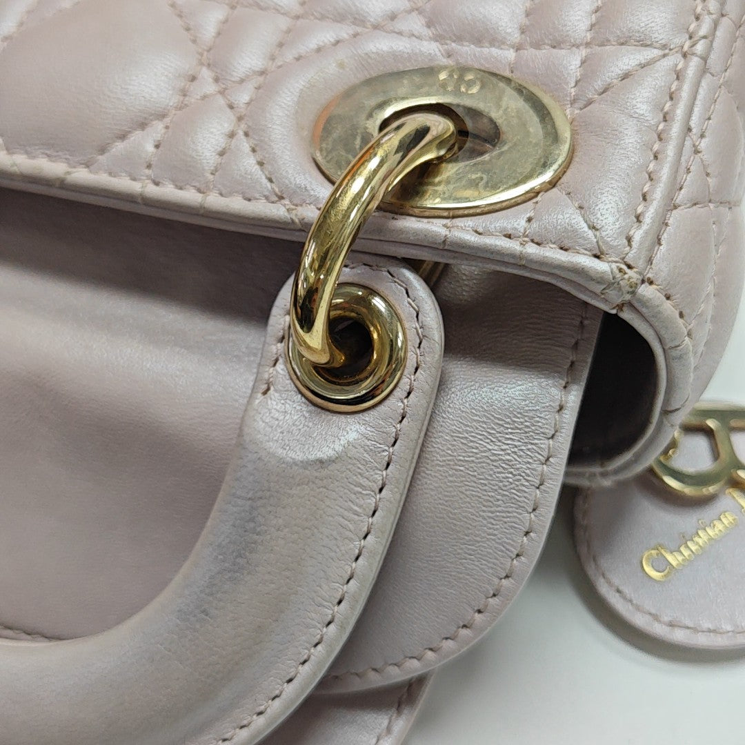 Lady Dior Mini Cannage Lambskin Pink