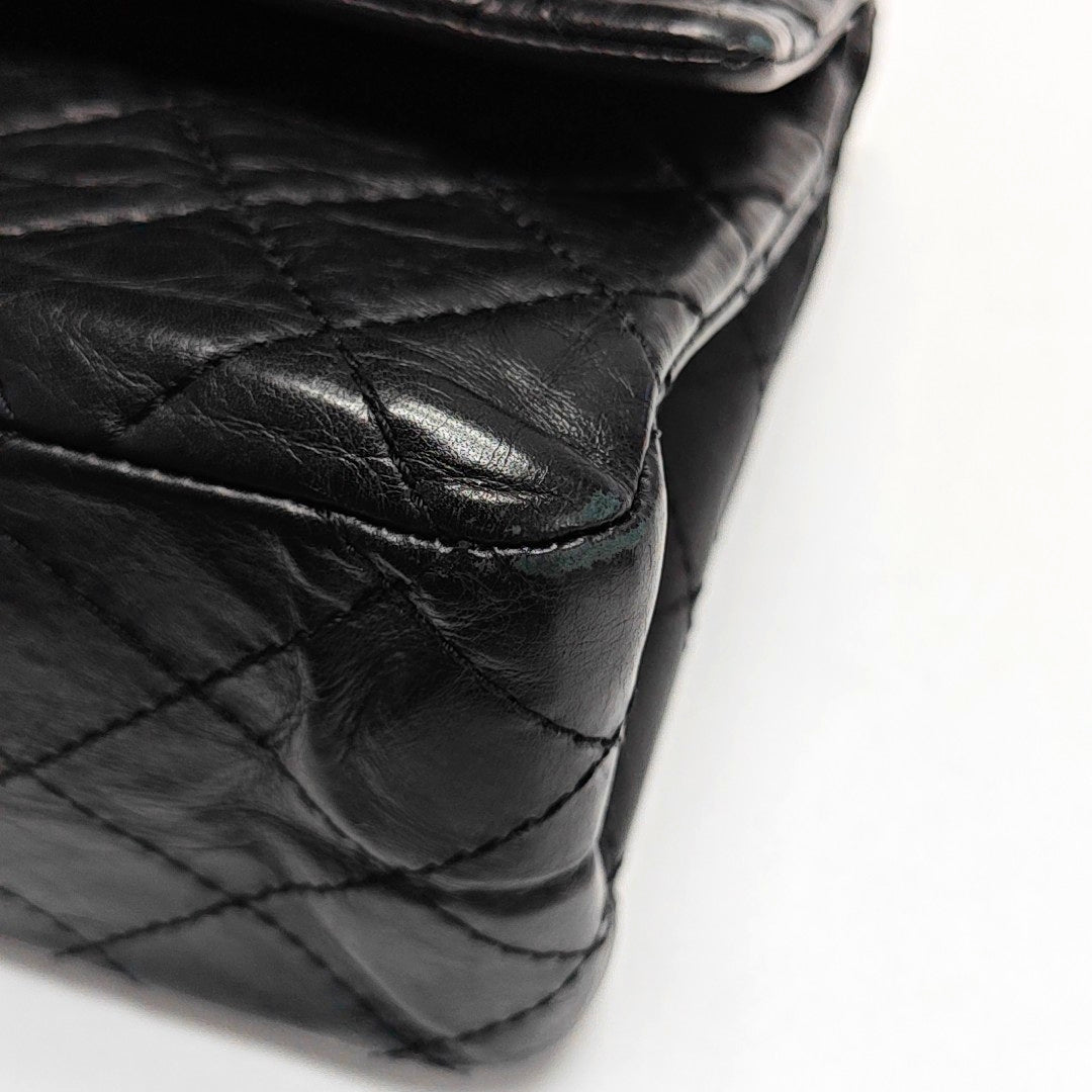 Authenticated pre-owned  2.55 227 (jumbo) Quilted Vintage Calf Black - Shoulder Bag at Looply