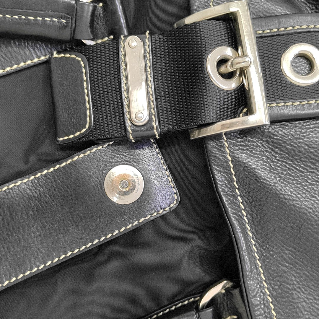 Nylon Top Handle Bag Black