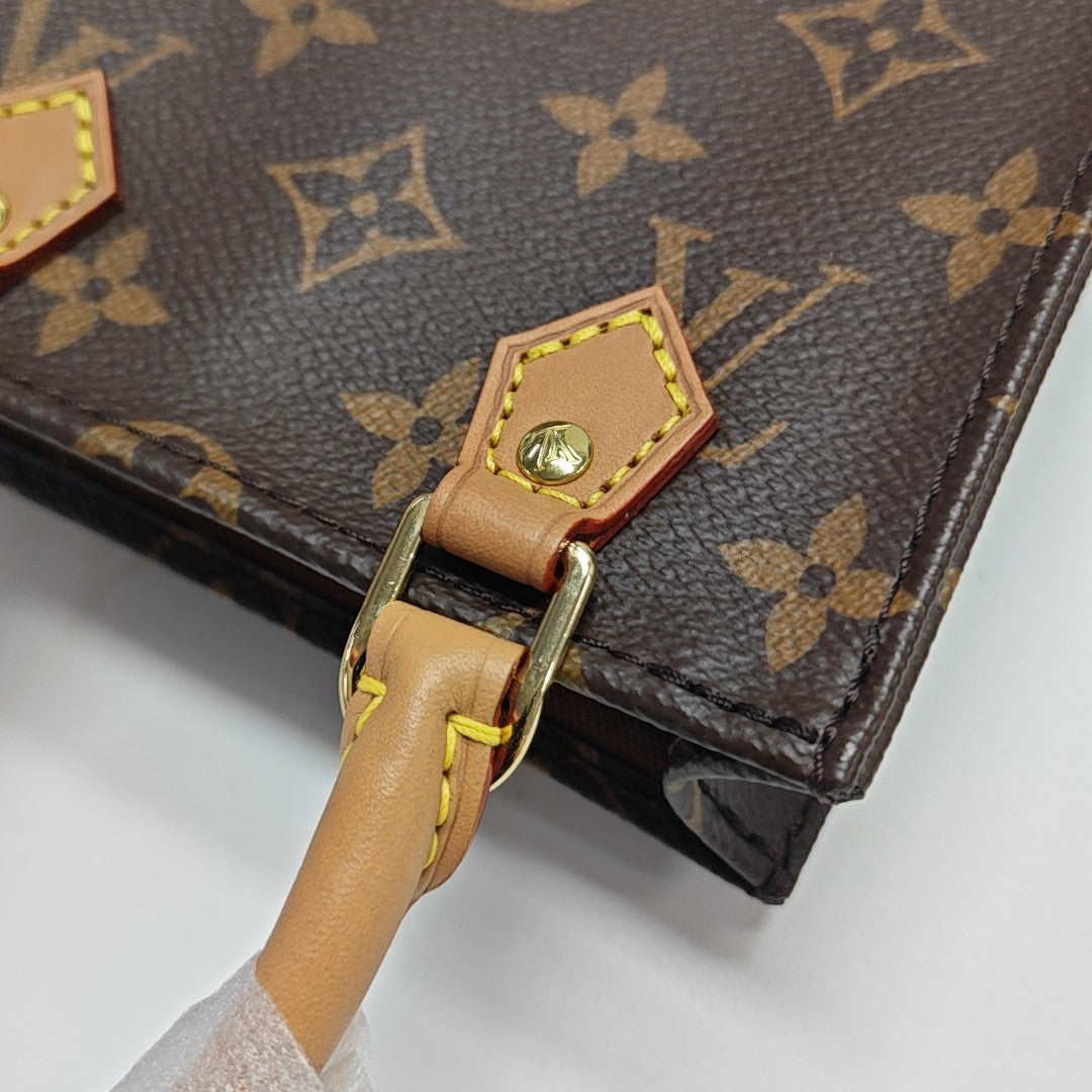 SAC PLAT Mini Monogram Coated Canvas Brown