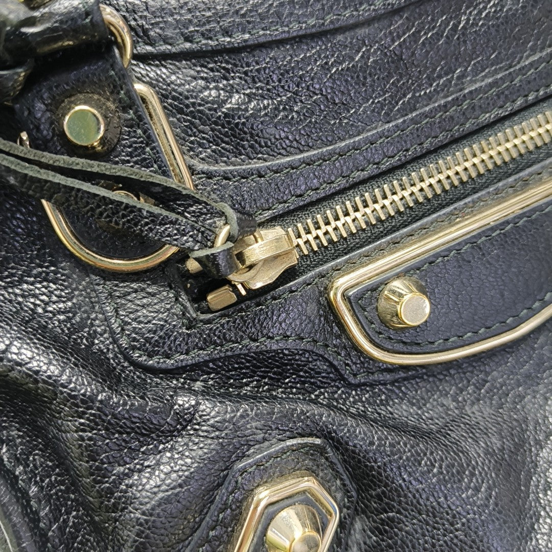 Classic Metallic Edge City Mini Lambskin Black