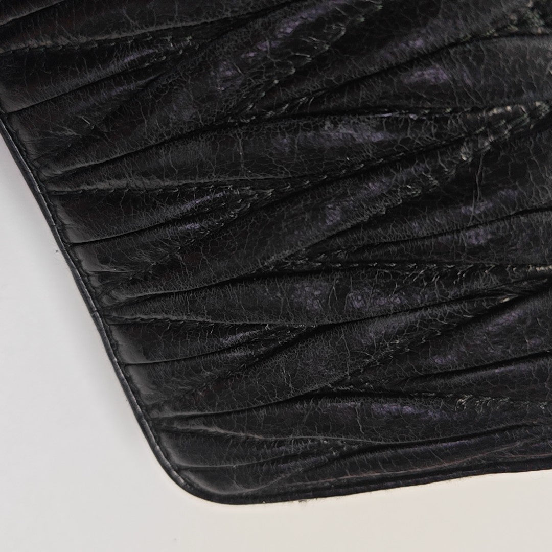 Quilted Lambskin Card Holder Black