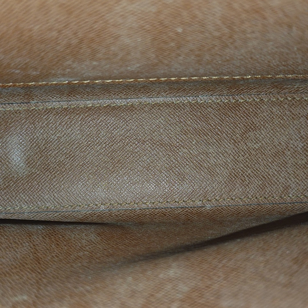 Coated Canvas Top Handle Bag Brown