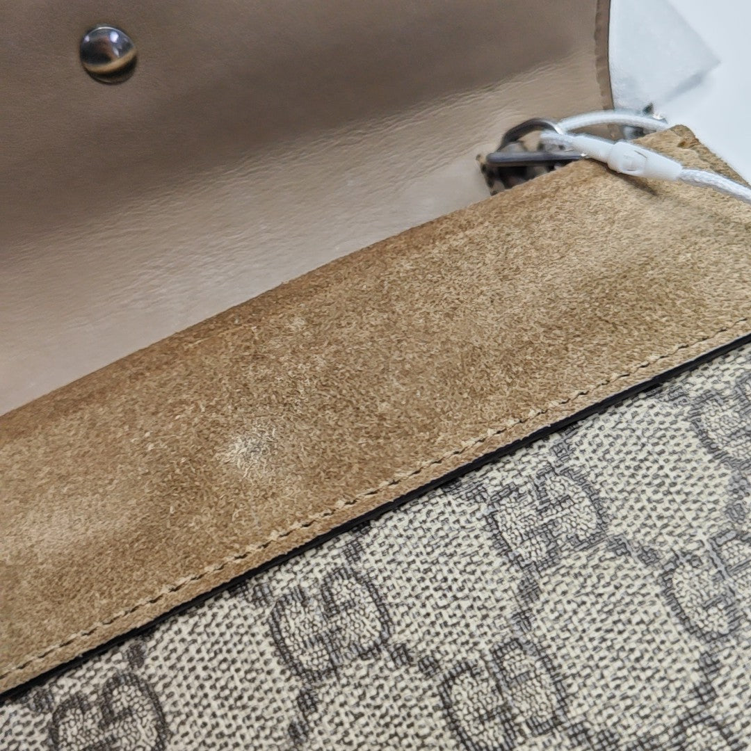 Dionysus Super Mini Monogram Coated Canvas Beige