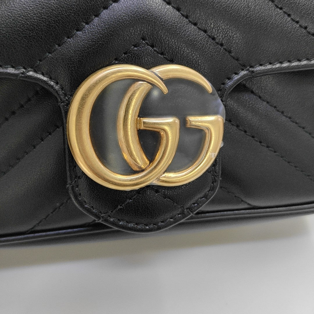 GG Marmont Mini Quilted Calfskin Black