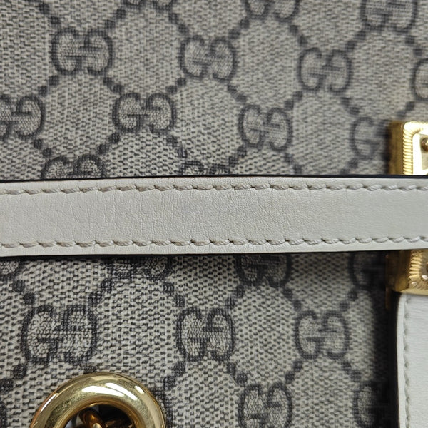 Padlock Medium Monogram Coated Canvas Beige