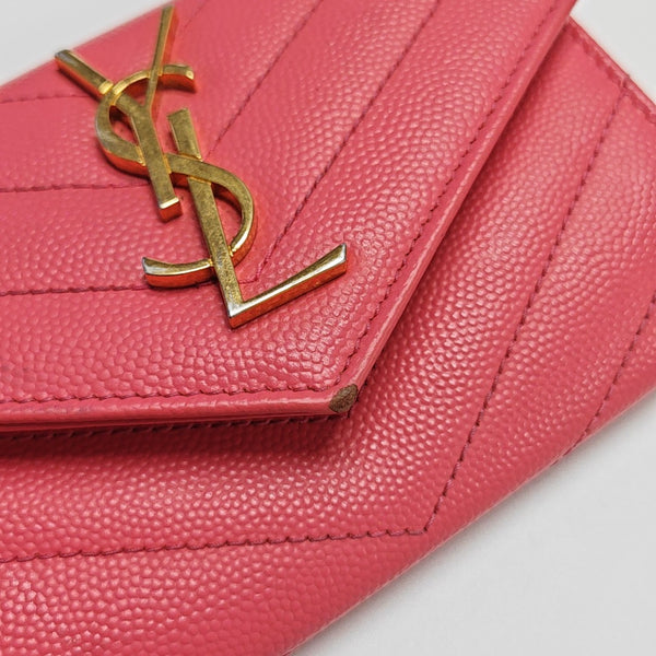 MONOGRAM Chevron Calfskin Pink Wallet