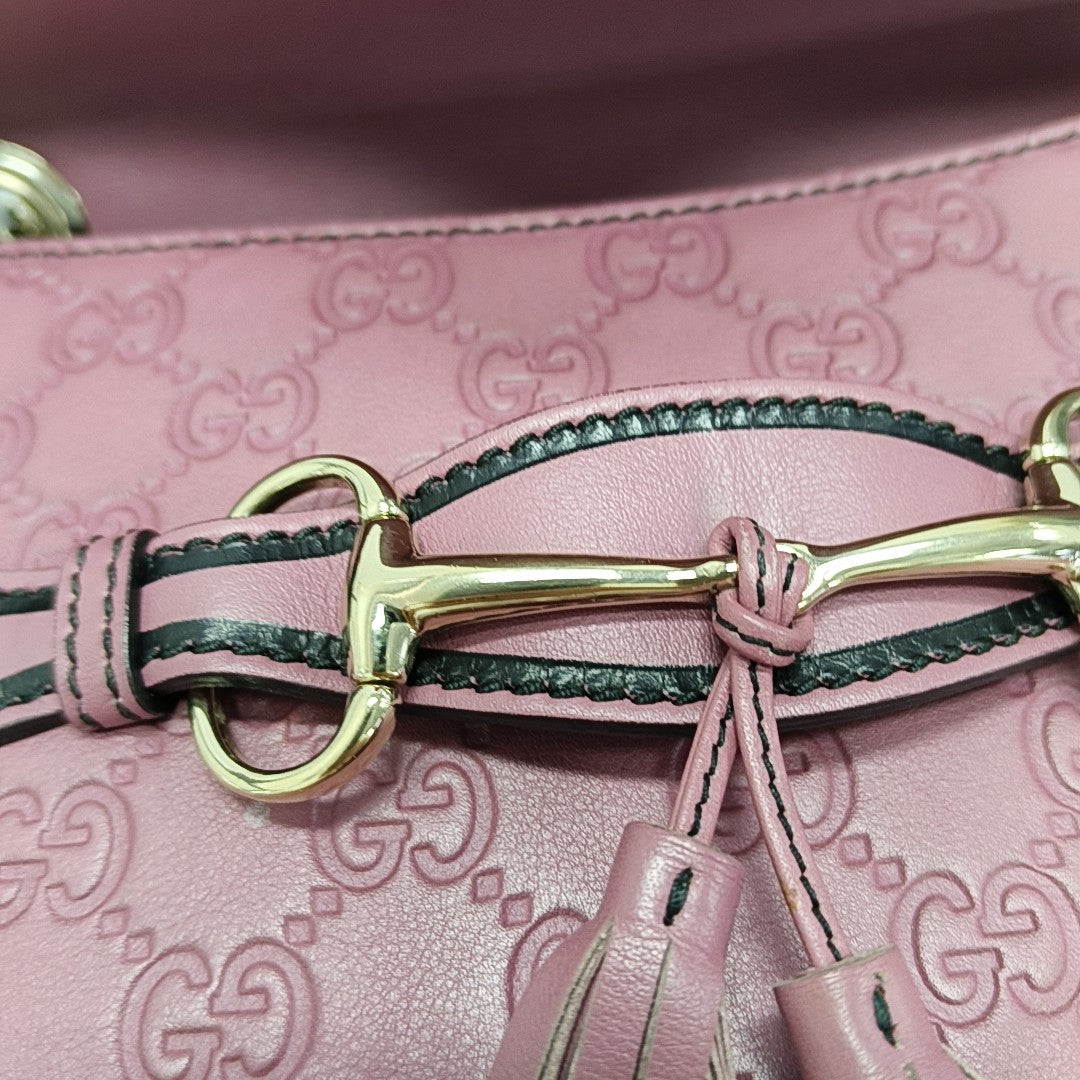 Emily Chain Monogram Calfskin Pink