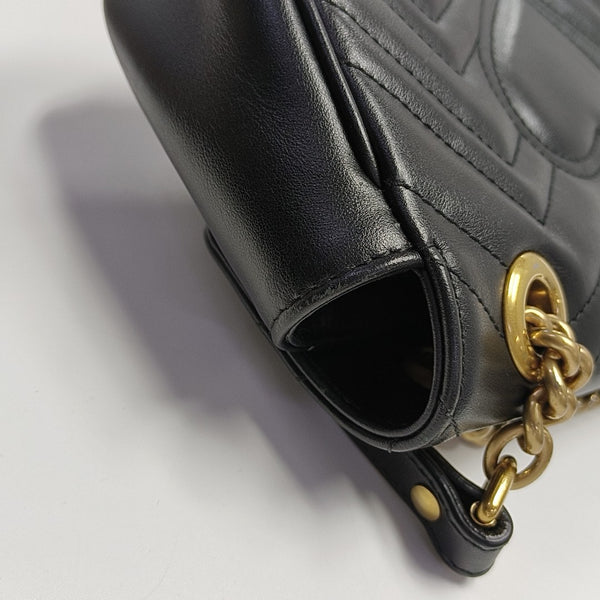 GG Marmont Small Quilted Calfskin Black