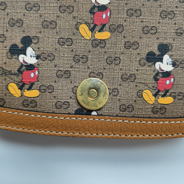 Disney X Gucci Small Monogram Coated Canvas Brown