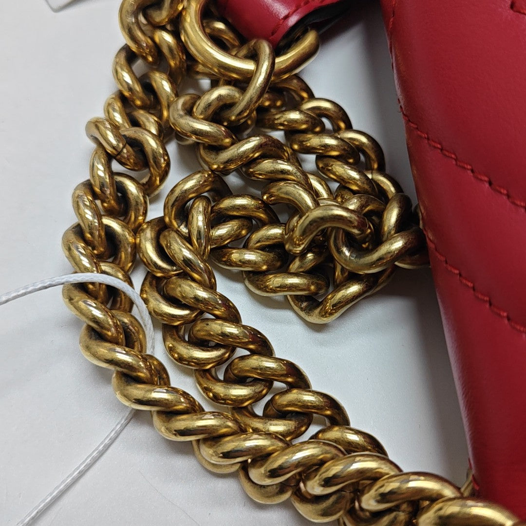 GG Marmont Small Quilted Calfskin Red