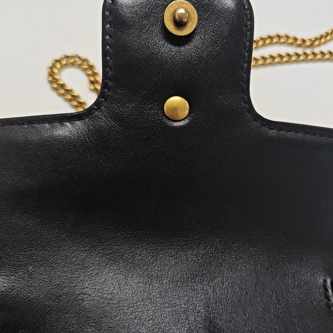 GG Marmont Mini Quilted Calfskin Black