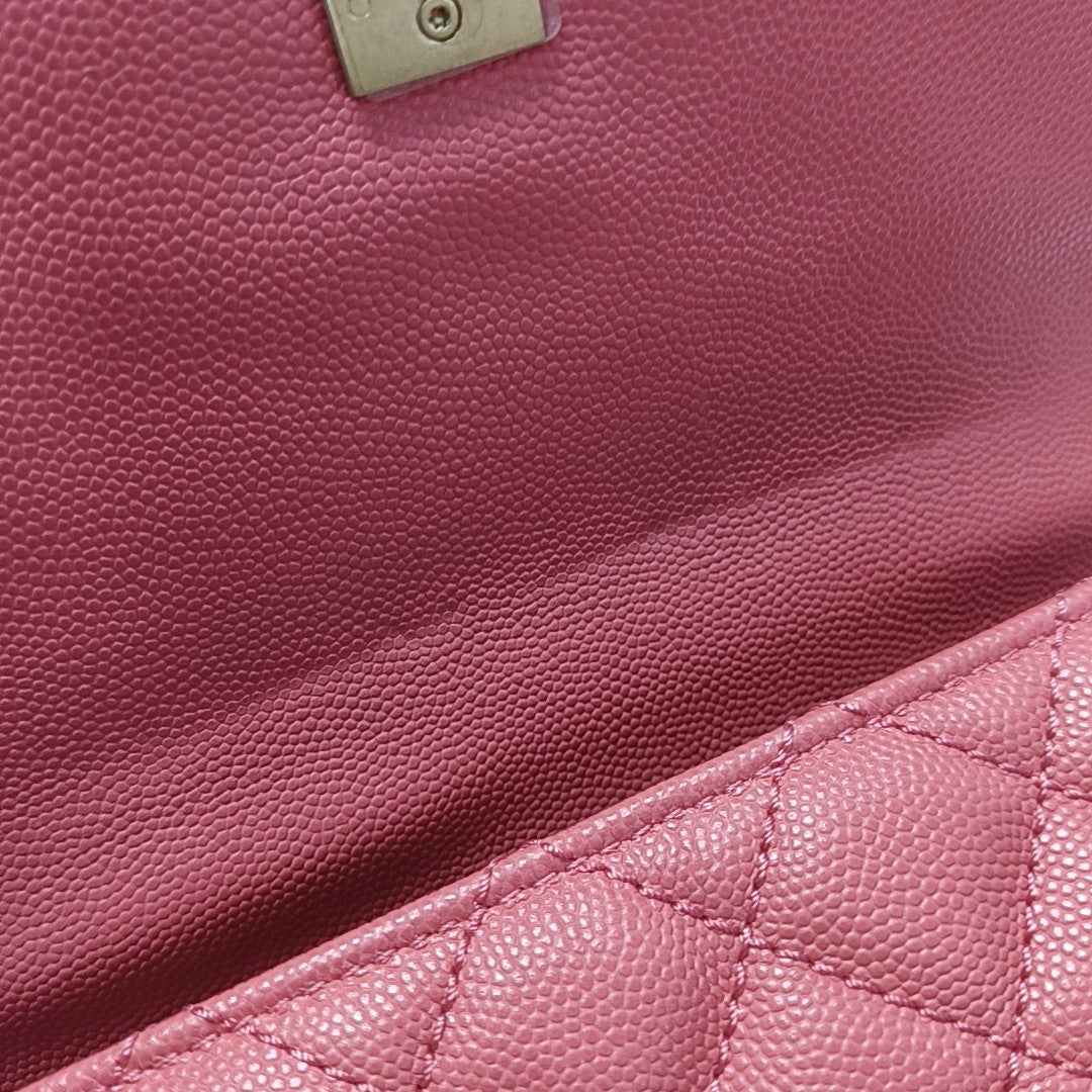 COCO HANDLE Small Quilted Grained Calfskin Pink