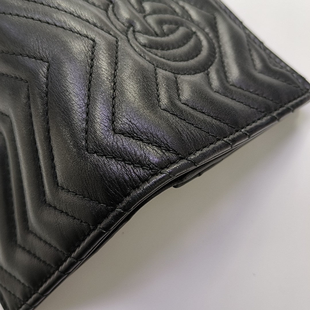 GG Marmont Mini Quilted Calfskin Black Wallet