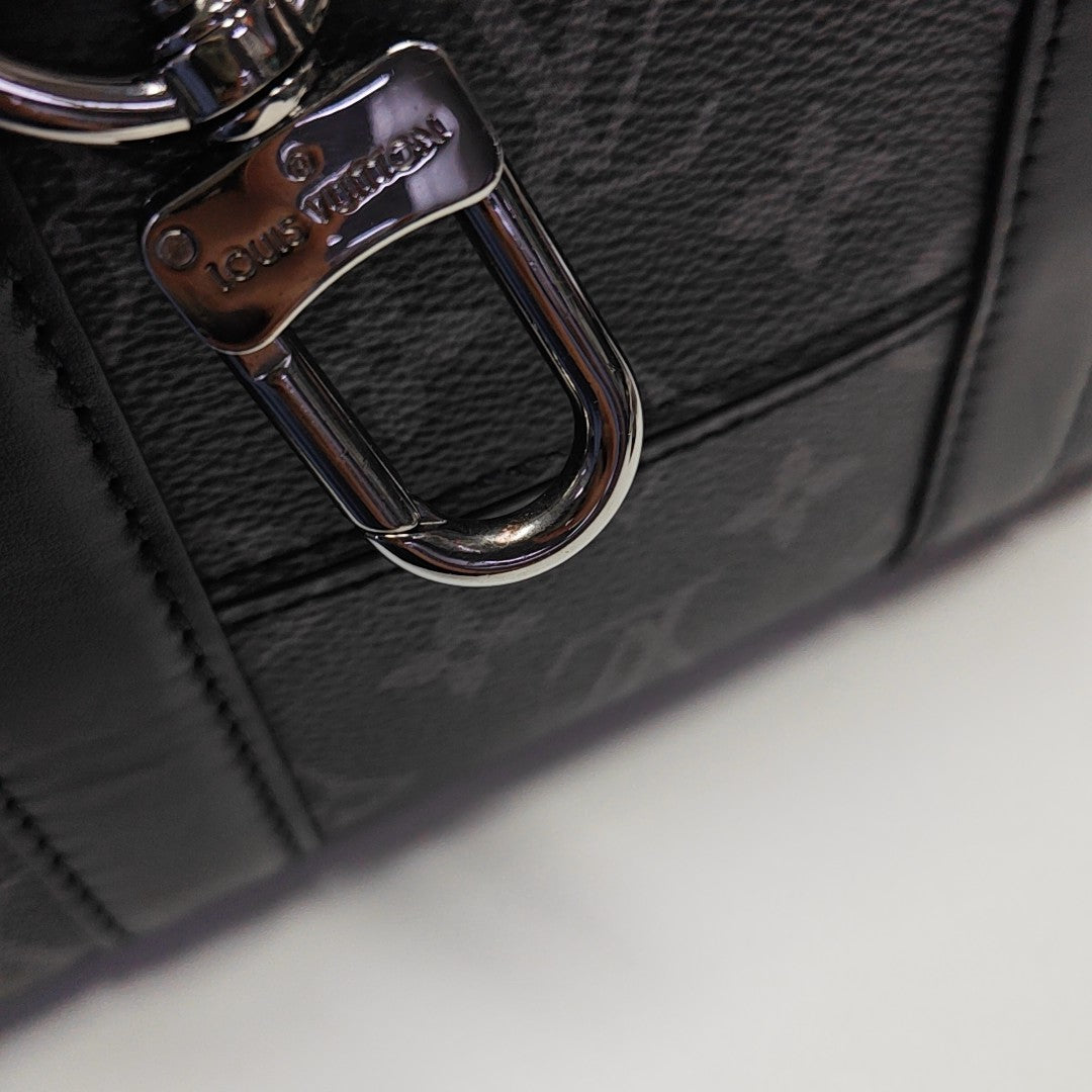 KEEPALL 25 Monogram Coated Canvas Black