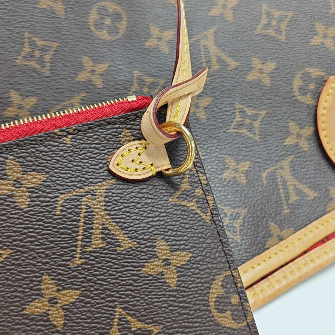 NEVERFULL MM Monogram Coated Canvas Brown