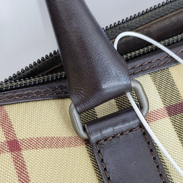 Coated Canvas Clutch Brown
