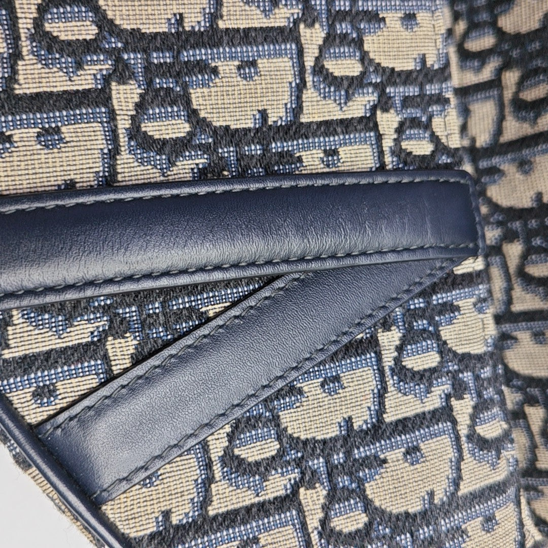 Saddle Mini Oblique Canvas Blue