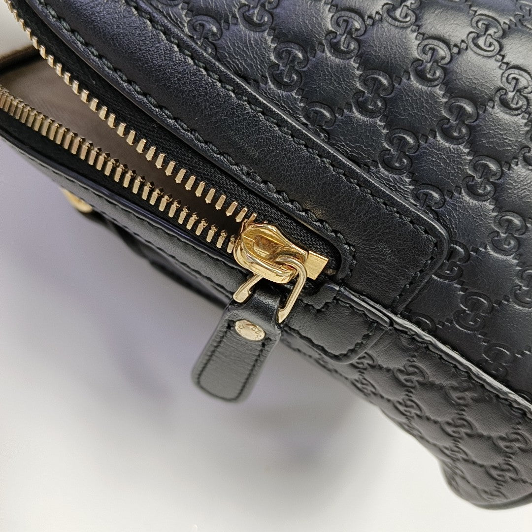 Microguccissima Monogram Calfskin Black
