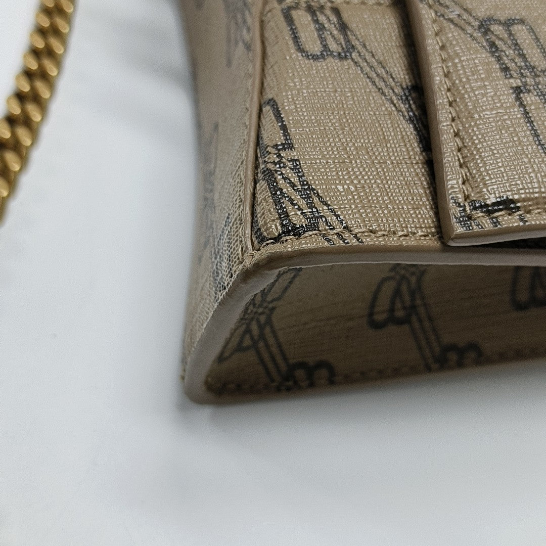 Hourglass Small Coated Canvas Brown