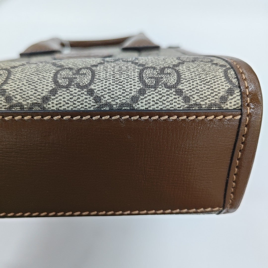 Retro Mini Monogram Coated Canvas Beige