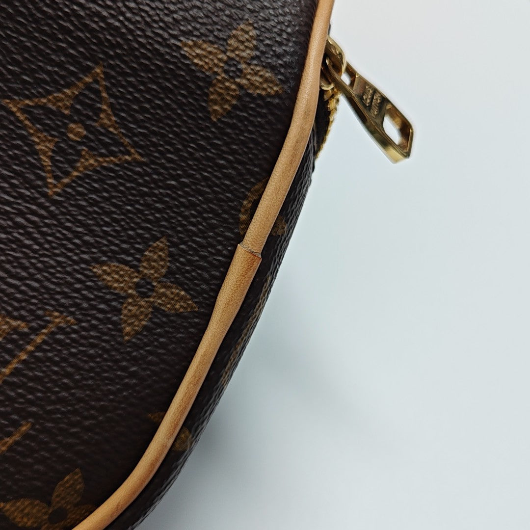 Monogram Coated Canvas Top Handle Bag Brown