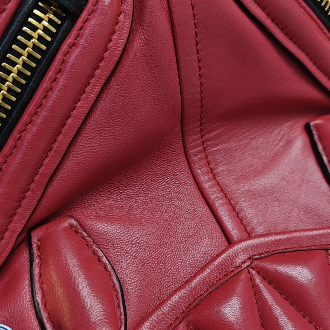Quilted Lambskin Tote Bag Red