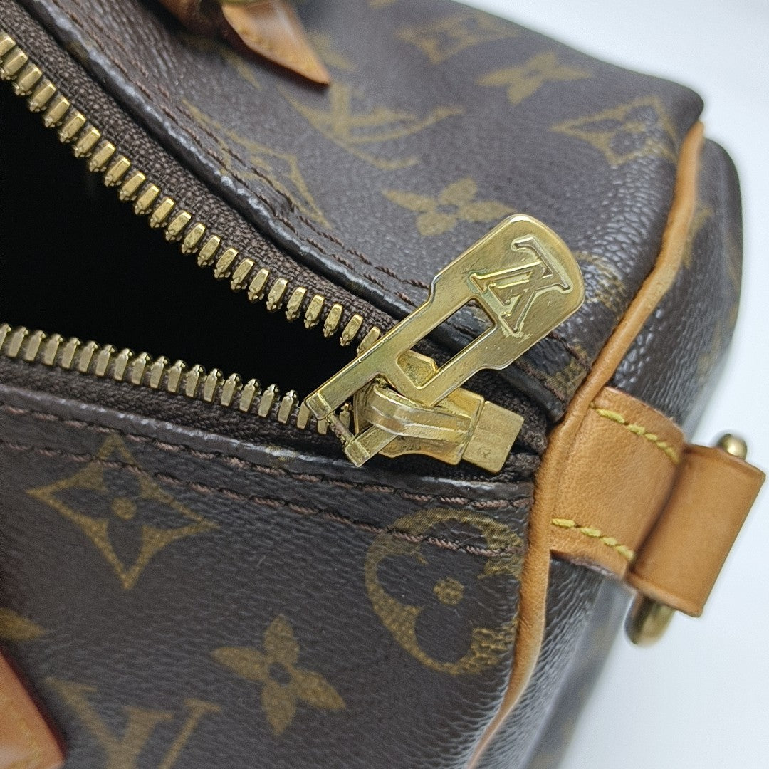 SPEEDY 25 Monogram Coated Canvas Brown