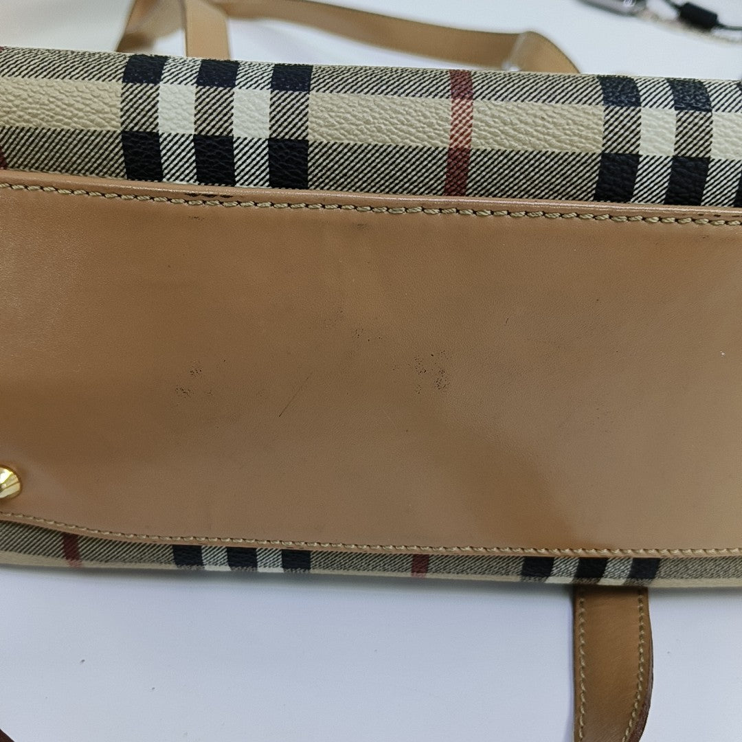 Coated Canvas Shoulder Bag Beige