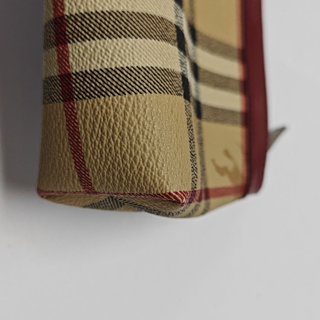 Coated Canvas Top Handle Bag Brown