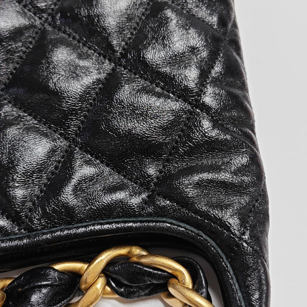 24A Large Quilted Lambskin Black