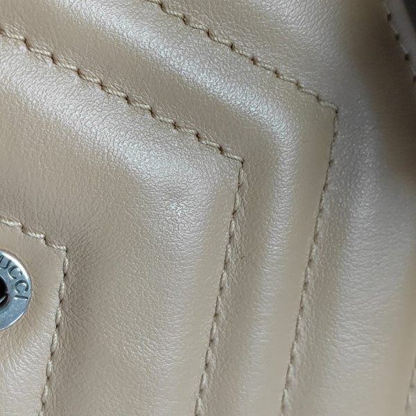 GG Marmont Mini Quilted Calfskin Beige